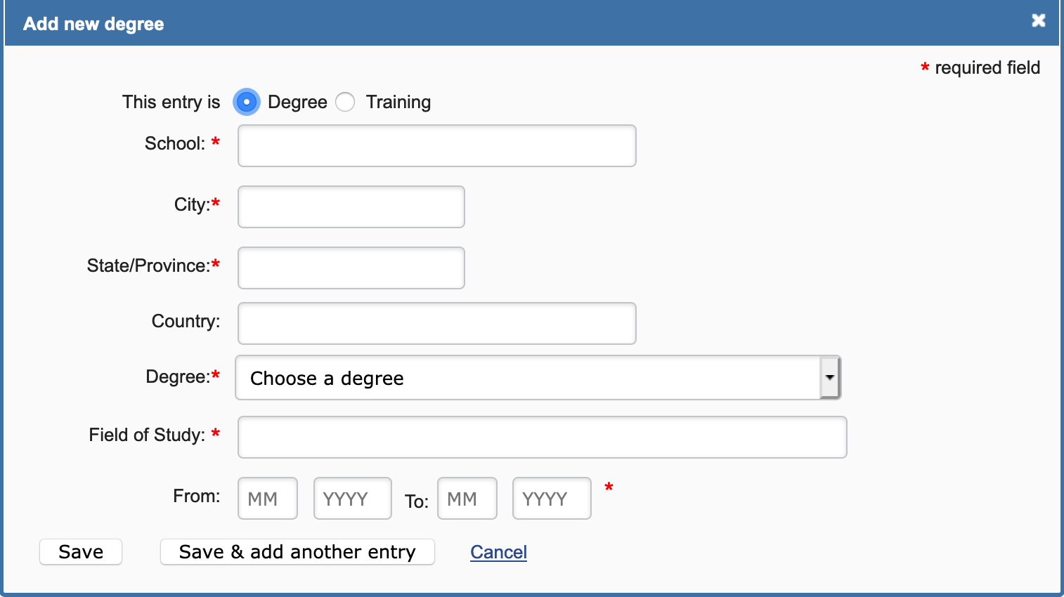 Select an external data source.